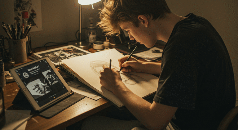 Como o Método FanArt Ajuda a Aprimorar o Traço e Desenhar Personagens com Movimento e Perspectiva?