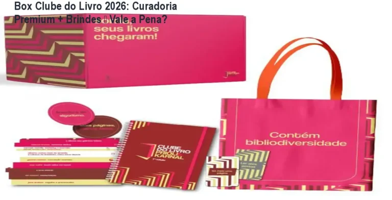 Box Clube do Livro 2026 com 10 obras selecionadas, sobrecapas exclusivas e brindes como planner e ecobag