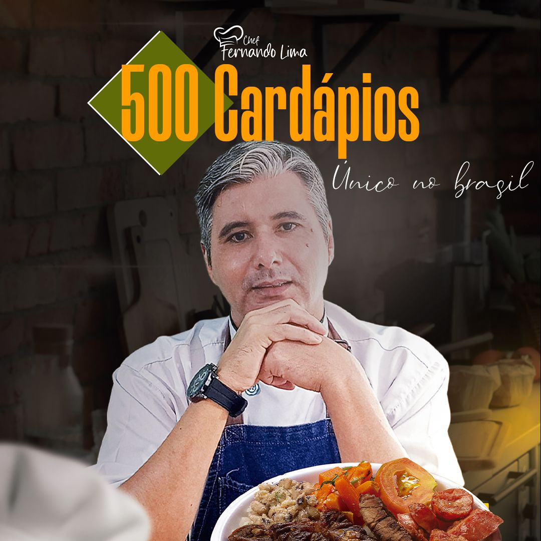 Imagem do cardápio com 500 opções montadas completas, destacando variedade, praticidade e garantia de qualidade