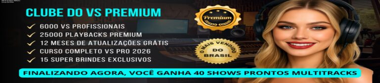 Tela da plataforma Clube do VS Premium exibindo multitracks e módulo do curso de Reaper