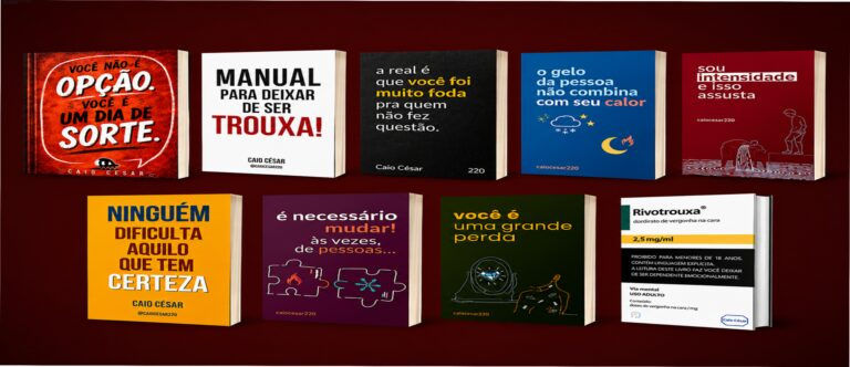 Capa da coleção de 9 ebooks de Caio César sobre autoestima e relacionamentos