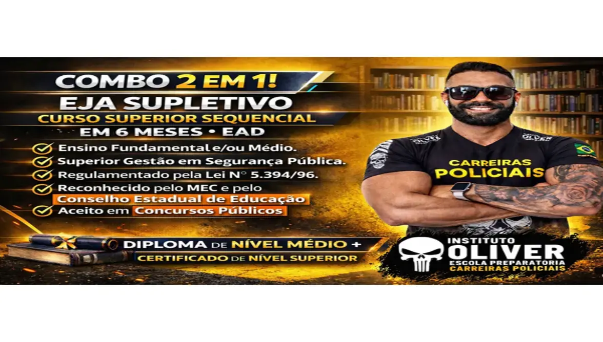 Combo Superior Sequencial + Tecnólogo EAD do Instituto Óliver, diploma em 12 meses para concursos públicos