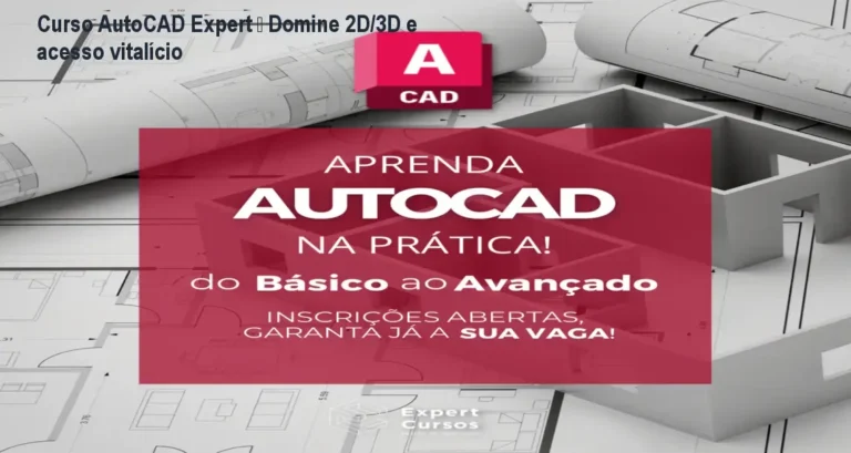 Aluno desenvolvendo projeto técnico profissional no AutoCAD após o Curso AutoCAD Expert