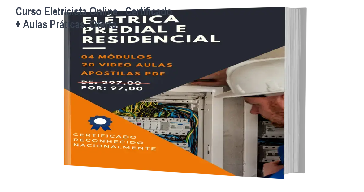 Aluno assistindo às videoaulas do Curso Eletrica Predial e Residencial, recebendo certificado após concluir o módulo prático
