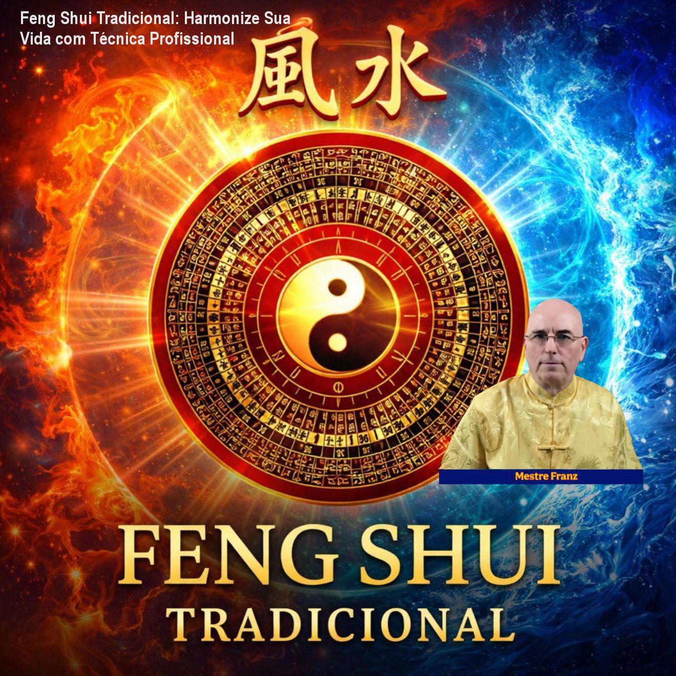 Imagem do Curso de Feng Shui Tradicional mostrando a aplicação da bússola Lo Pan para harmonizar ambientes e melhorar a prosperidade