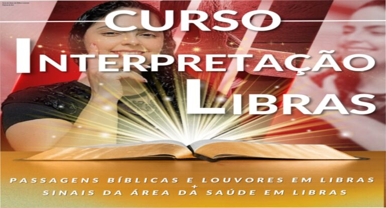 Imagem do curso de Libras com Bíblia e louvores mostrando fluência prática para iniciantes