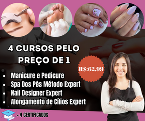 Imagem promocional do Curso Pedicure Sem Segredos de Fabiana Cardoso, mostrando unhas decoradas e materiais de manicure