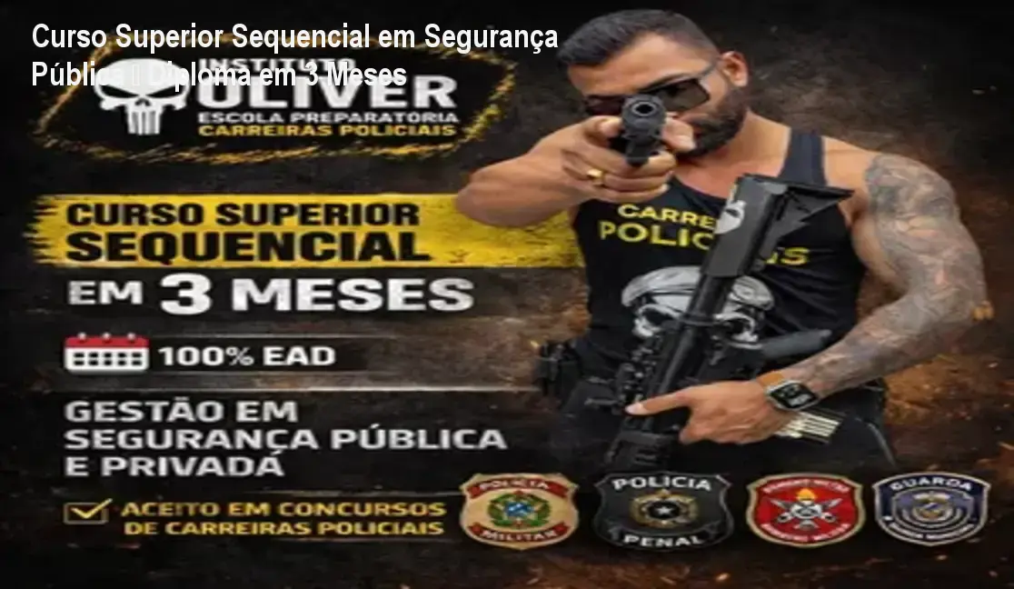 Aluno estudando o Curso Superior Sequencial de Gestão em Segurança Pública e Privada, Instituto Óliver, EAD