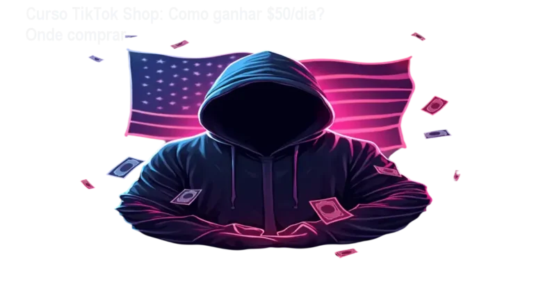 Imagem do Curso TikTok Shop mostrando como ganhar $50 por dia com vídeos sem aparecer