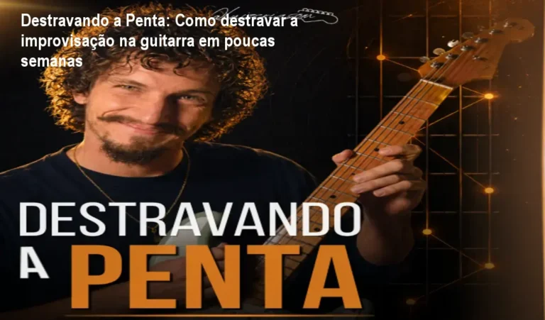 Guitarrista praticando improvisação com o método visual de rotas do curso Destravando a Penta