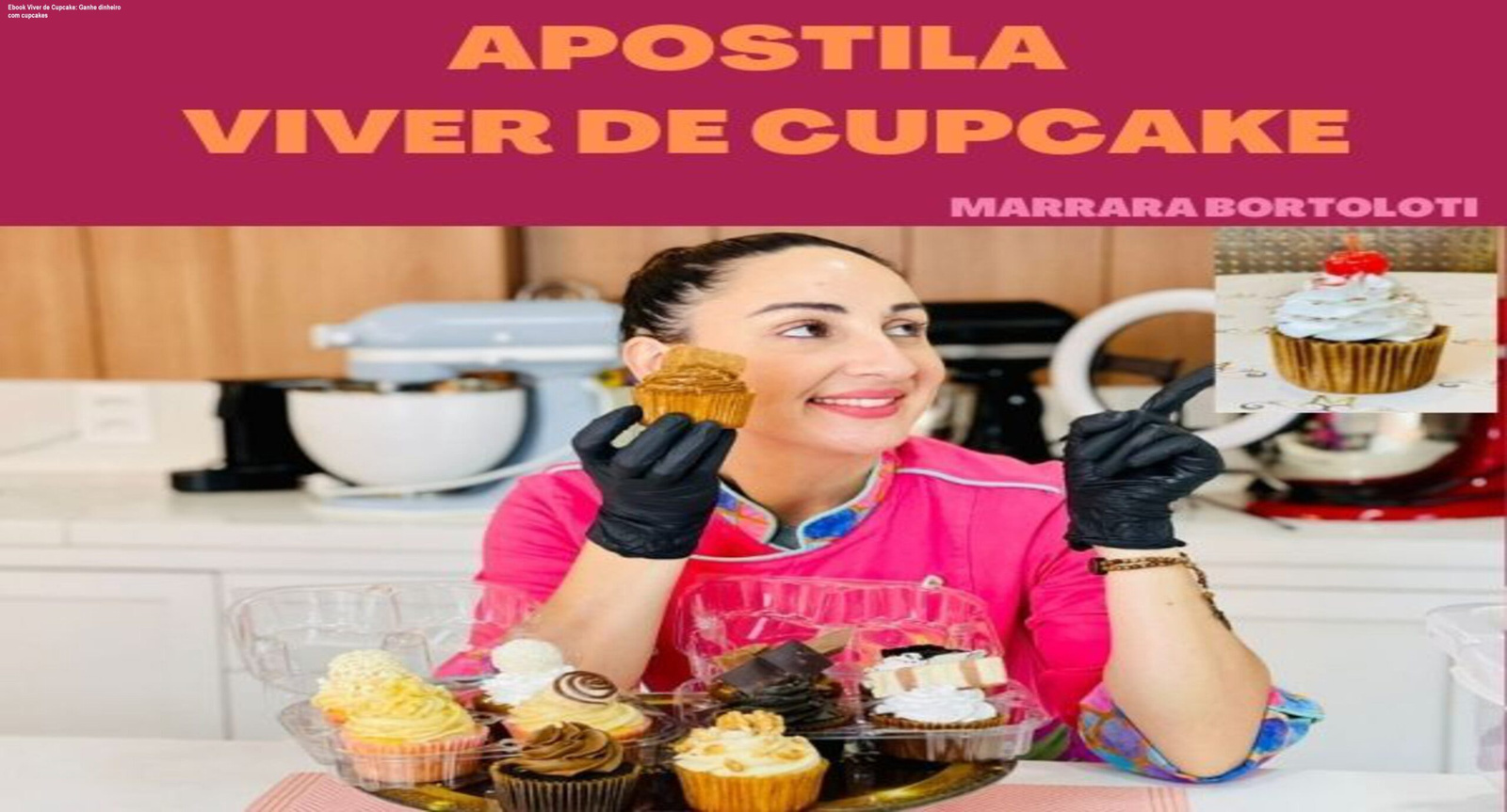 Ebook Viver de Cupcake mostrando como transformar cupcakes em lucro