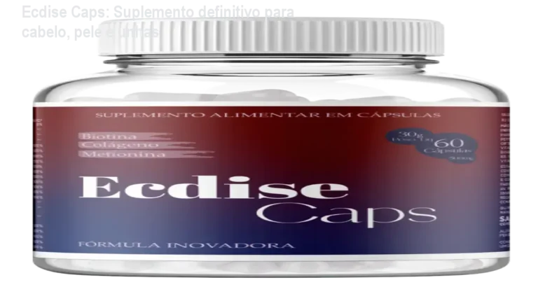 Frasco de Ecdise Caps mostrando cápsulas que fortalecem cabelos, pele e unhas