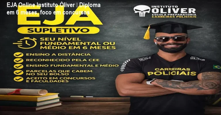 Estudante concluindo o diploma EJA Online Instituto Óliver em 6 meses para concursos públicos