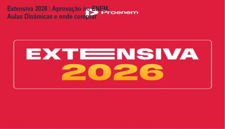 Tela do curso Extensiva 2026 mostrando aulas dinâmicas para aprovação no ENEM