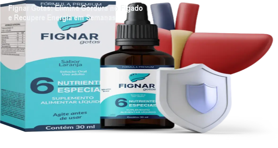 Frasco de Fignar Gotas sendo aplicado sublingualmente para limpar o fígado e aumentar a energia