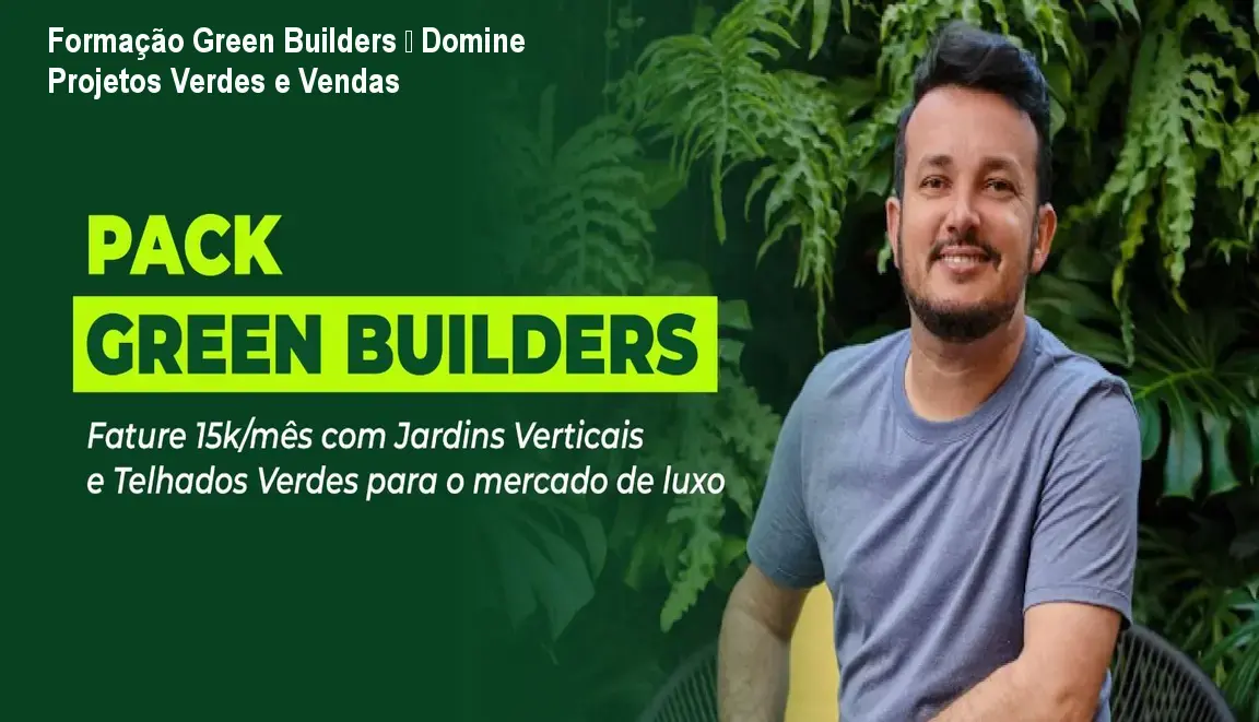 Profissional instalando um jardim vertical após concluir a Formação Green Builders