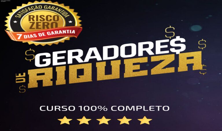 Imagem do curso Geradores de Riqueza mostrando mentalidade financeira e estratégia de juros compostos para renda passiva