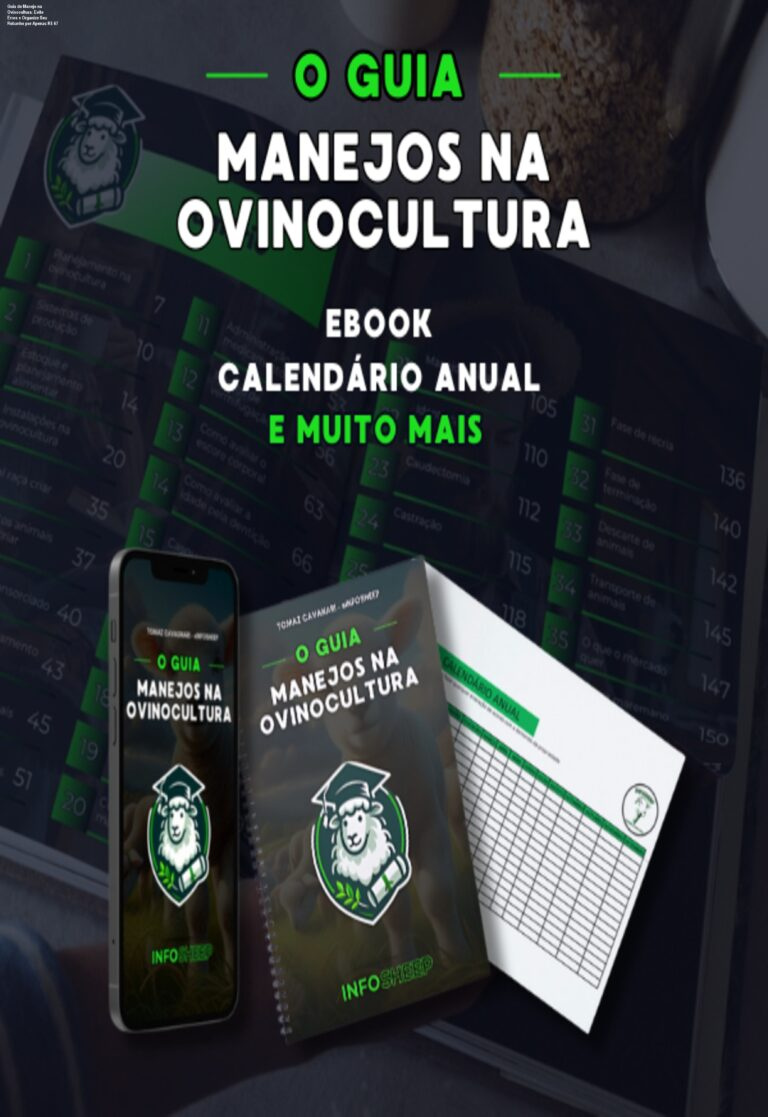 Capa do Guia de Manejo na Ovinocultura mostrando planilhas práticas para organizar o manejo de ovinos
