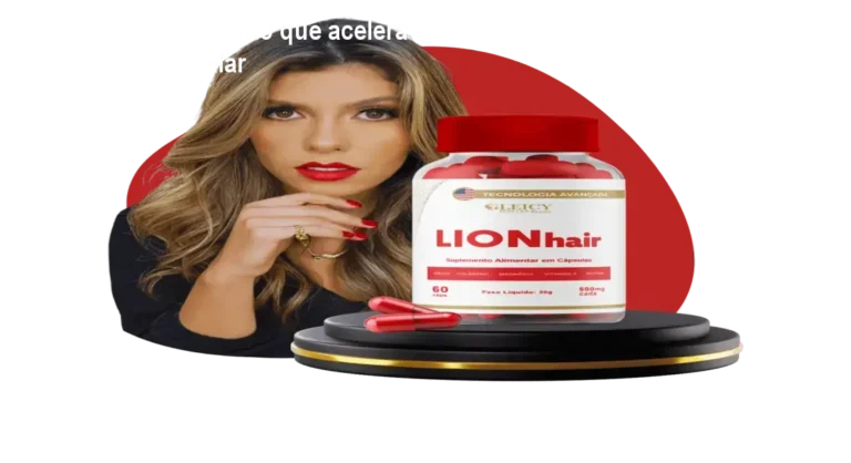 Cápsulas LIONhair sendo consumidas para fortalecer cabelos e estimular crescimento rápido