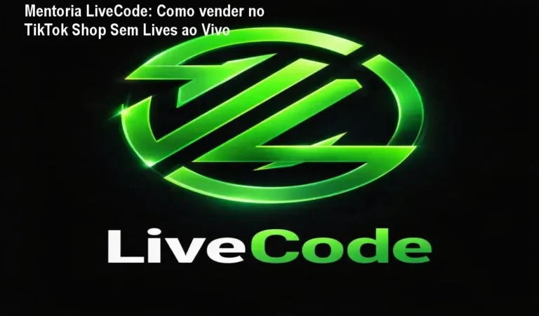 Cena da Mentoria LiveCode mostrando tela de TikTok Shop com estratégia de live gravada