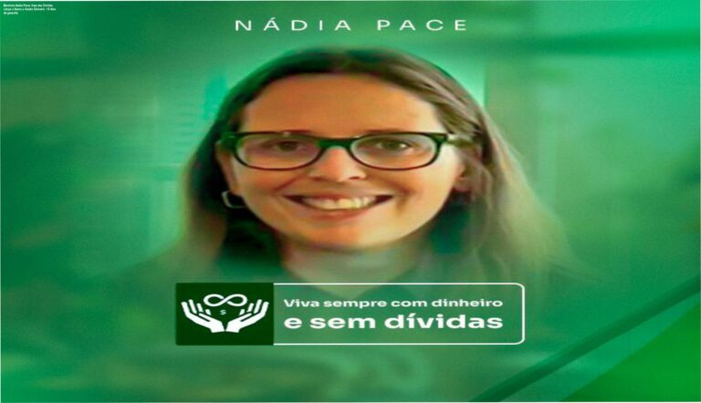 Imagem promocional da Mentoria Nádia Pace mostrando pessoa feliz com finanças organizadas após limpar o nome