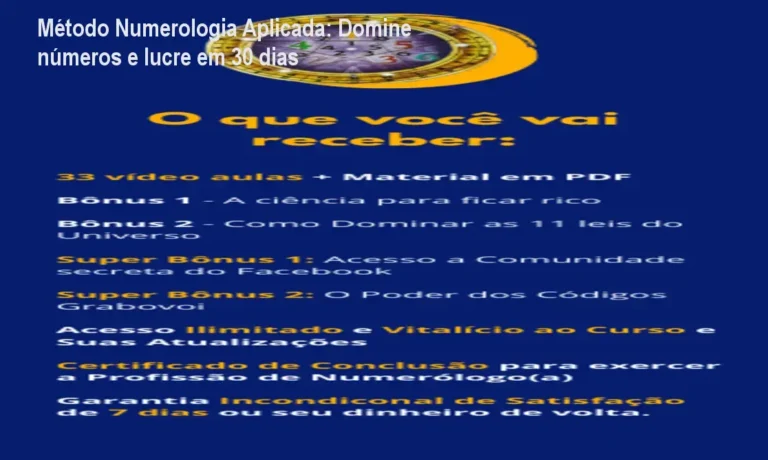 Aula prática do Método Numerologia Aplicada mostrando mapa numerológico e estratégia de renda