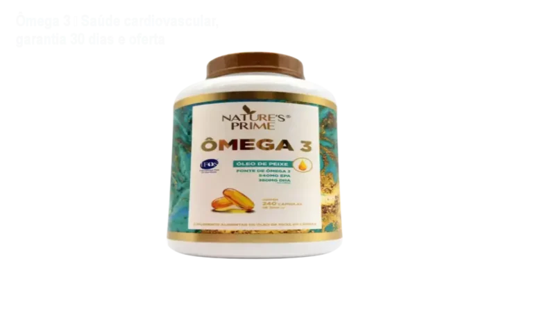 Cápsulas de Ômega 3 Nature's Prime mostrando benefício para a saúde cardiovascular