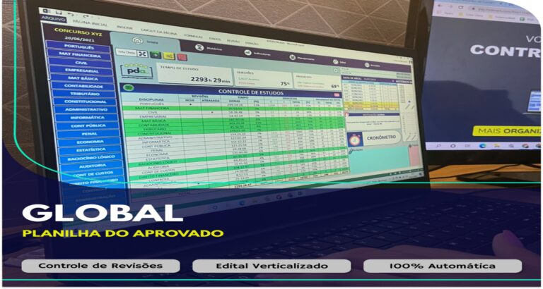 Planilha do Aprovado com automação VBA que aumenta a produtividade nos estudos