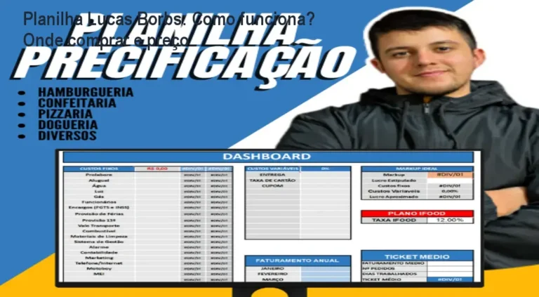 Planilha de precificação de Lucas Borbs para calcular preços de delivery