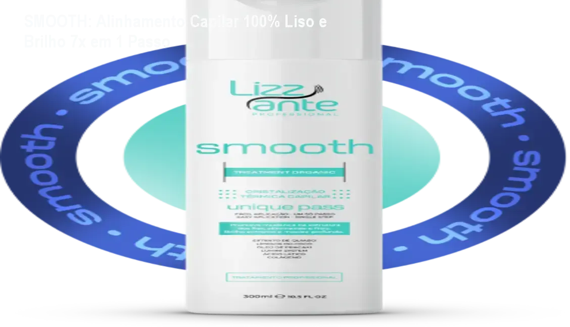 Cabelo lisado com SMOOTH mostrando brilho espelhado após aplicação em 1 passo