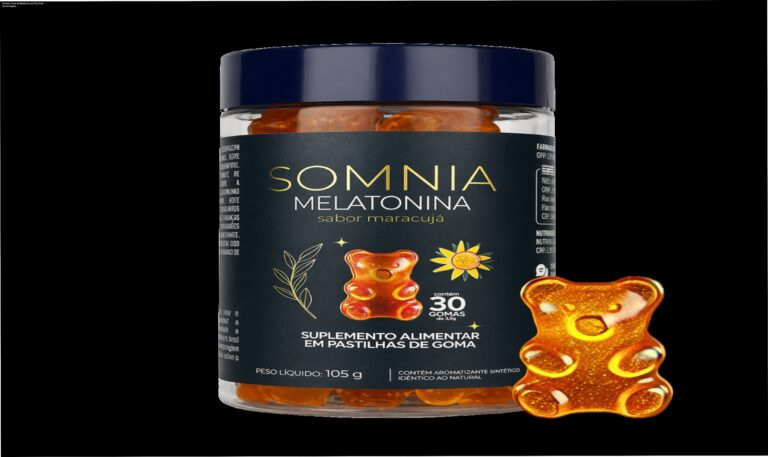 Goma de melatonina Somnia sabor maracujá que reduz o tempo para adormecer