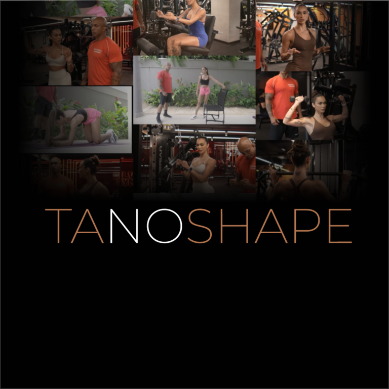 Imagem promocional do curso Tanoshape de Tainá, mostrando treinos simples para mulheres que buscam emagrecimento
