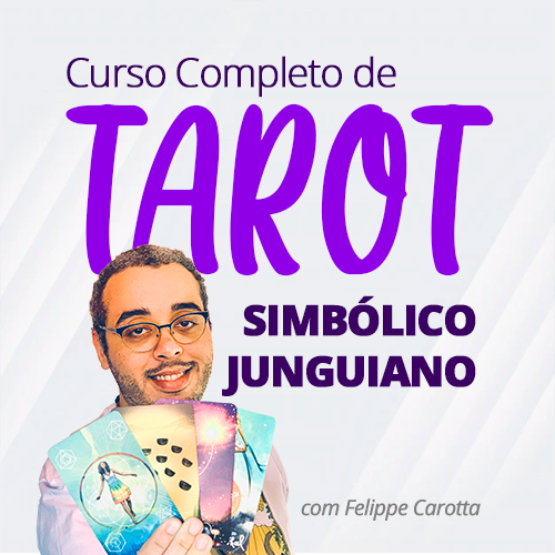 Capa do curso Tarot Simbólico Junguiano de Felippe Carotta, abordagem junguiana do tarot para autoconhecimento profundo