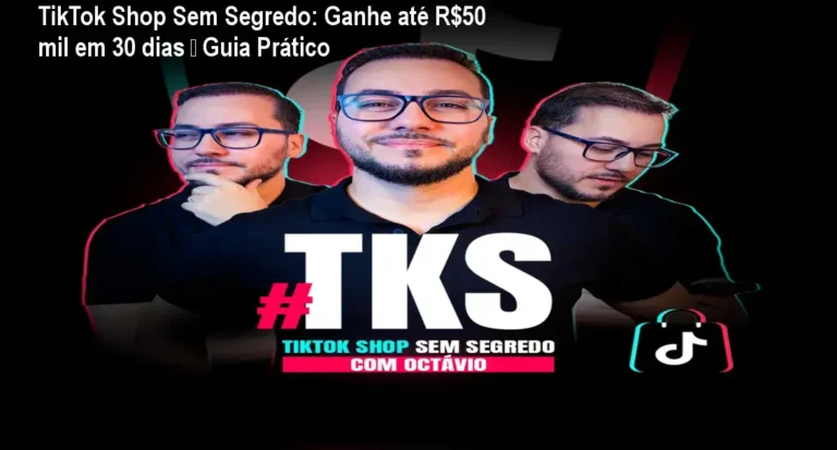 Aula prática do curso TikTok Shop Sem Segredo mostrando tela de vendas orgânicas