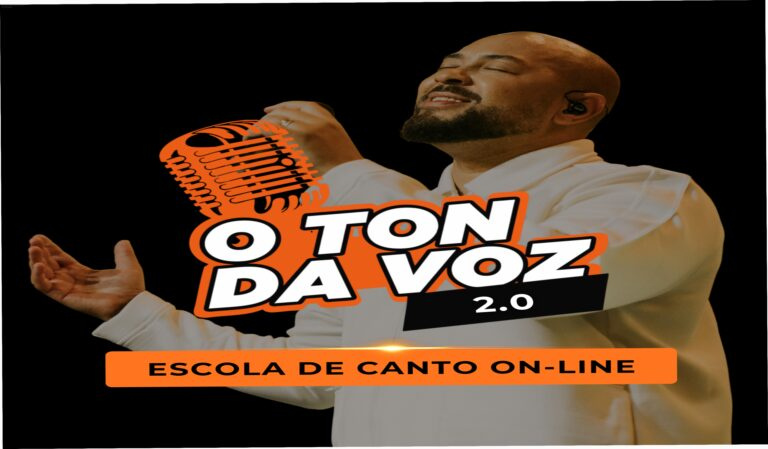 Banner do curso Ton da Voz by Ton Carfi mostrando cantores desenvolvendo técnicas vocais