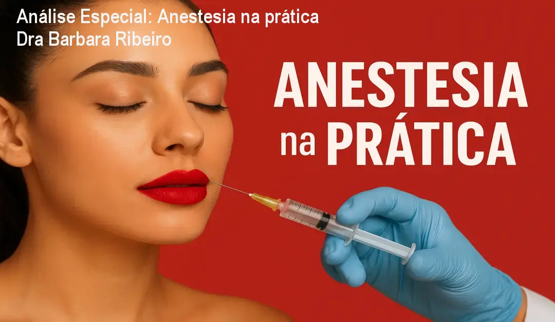 Capa informativa sobre o tema Anestesia na prática Dra Barbara Ribeiro