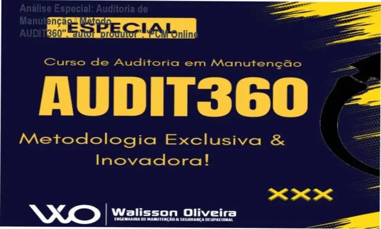 Capa informativa sobre o tema Auditoria de Manutenção – Método AUDIT360","autor_produtor":"PCM Online