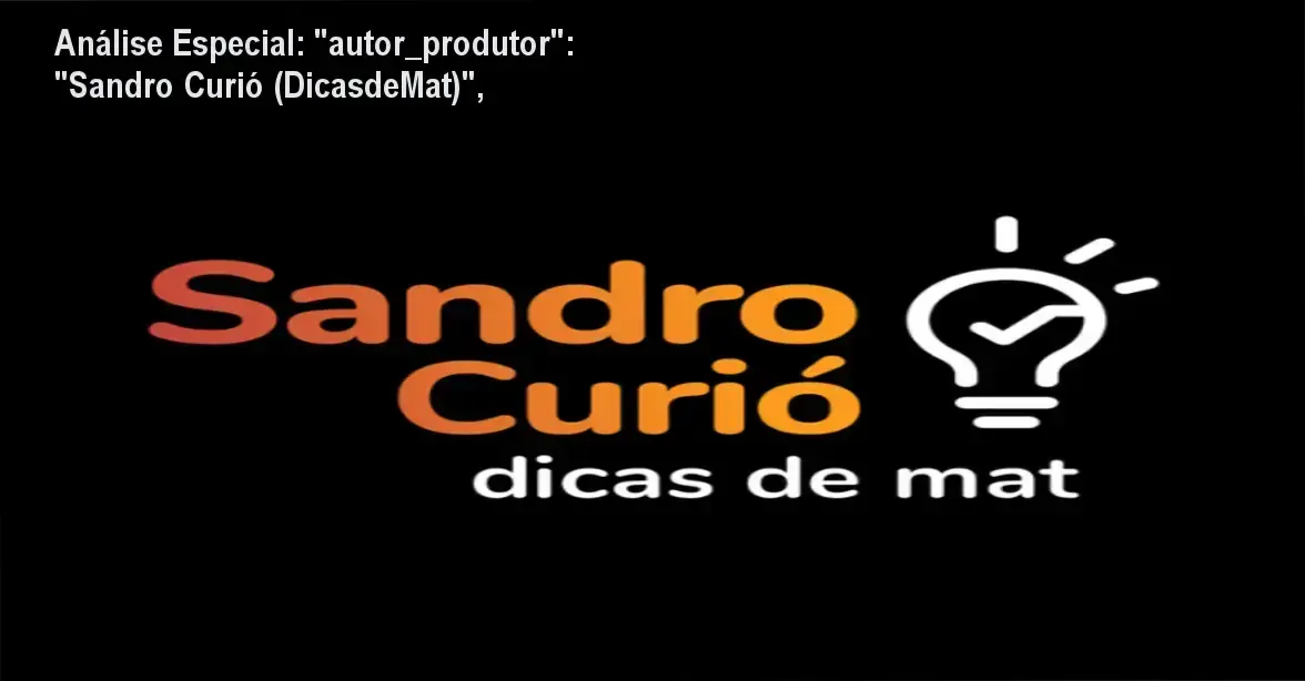Capa informativa sobre o tema "autor_produtor": "Sandro Curió (DicasdeMat)",