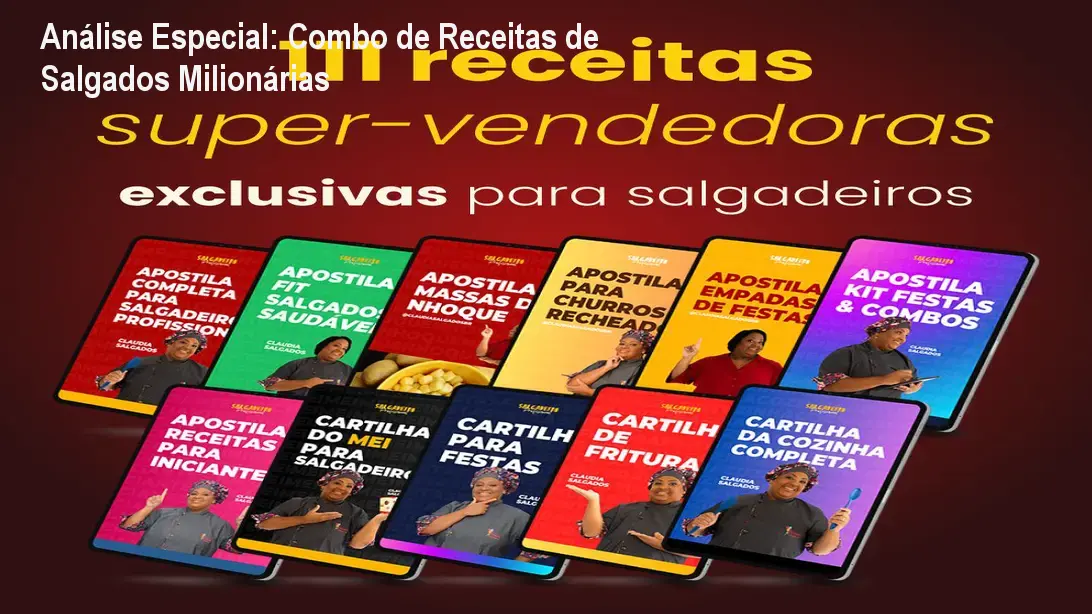 Capa informativa sobre o tema Combo de Receitas de Salgados Milionárias