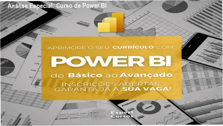 Capa informativa sobre o tema Curso de Power BI