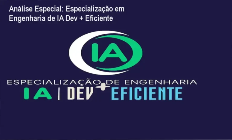 Capa informativa sobre o tema Especialização em Engenharia de IA Dev + Eficiente