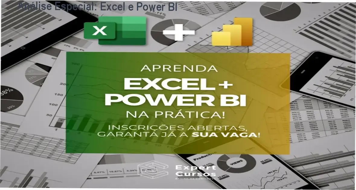 Capa informativa sobre o tema Excel e Power BI