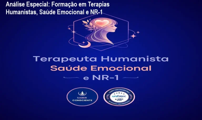 Capa informativa sobre o tema Formação em Terapias Humanistas, Saúde Emocional e NR-1