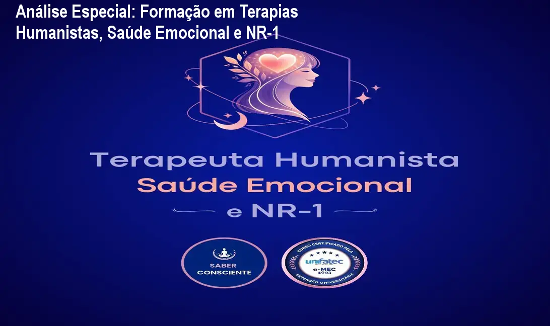 Capa informativa sobre o tema Formação em Terapias Humanistas, Saúde Emocional e NR-1