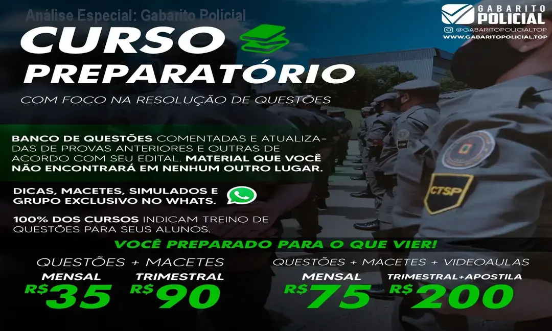 Capa informativa sobre o tema Gabarito Policial