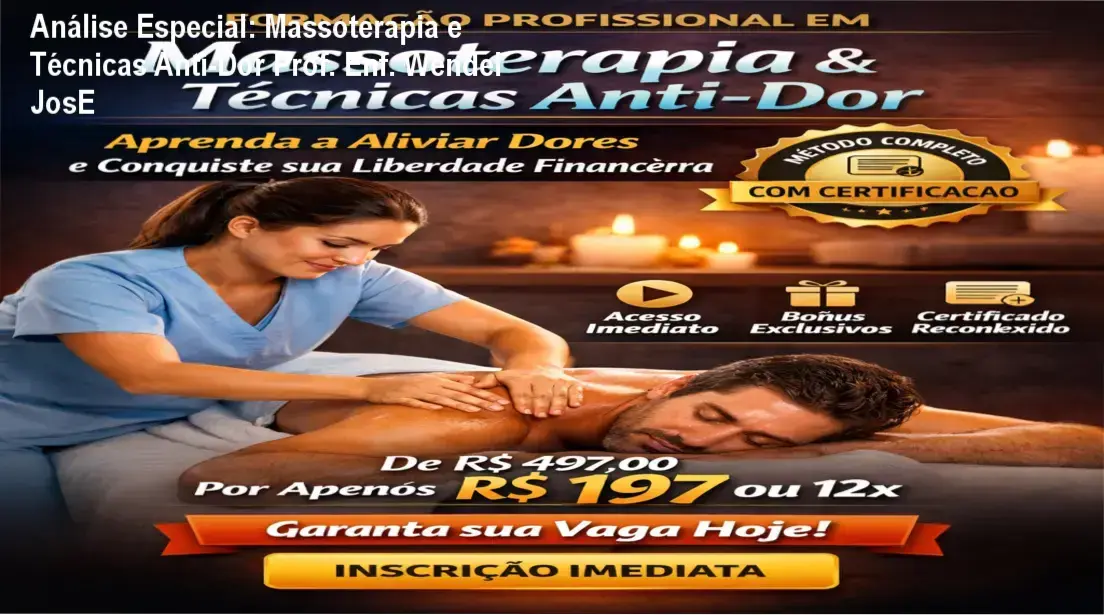 Capa informativa sobre o tema Massoterapia e Técnicas Anti-Dor Prof. Enf. Wendel JosE