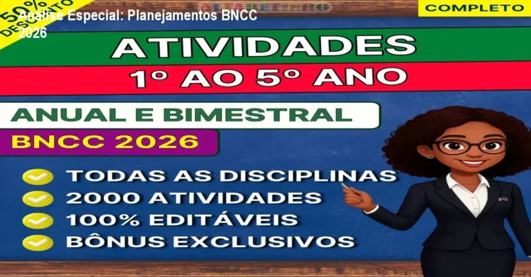 Capa informativa sobre o tema Planejamentos BNCC 2026
