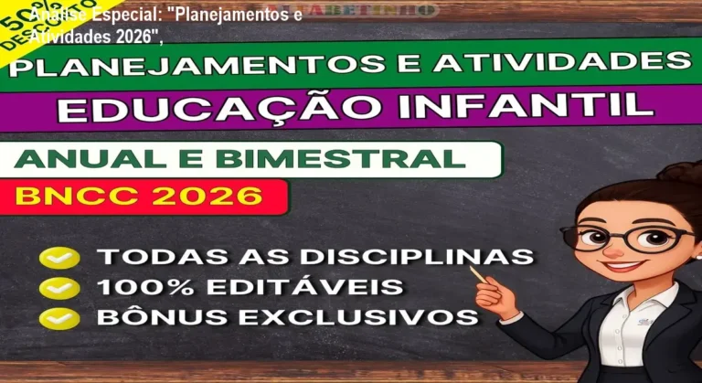 Capa informativa sobre o tema "Planejamentos e Atividades 2026",