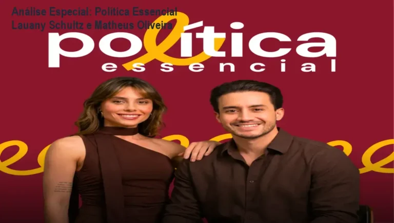 Capa informativa sobre o tema Política Essencial Lauany Schultz e Matheus Oliveira