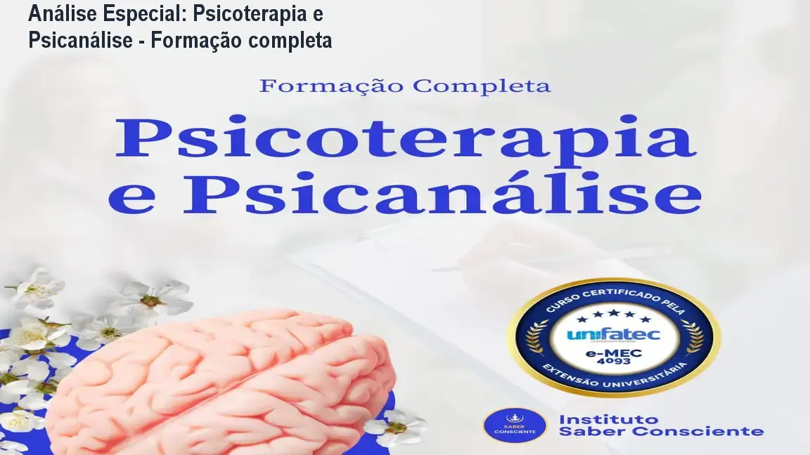 Capa informativa sobre o tema Psicoterapia e Psicanálise - Formação completa